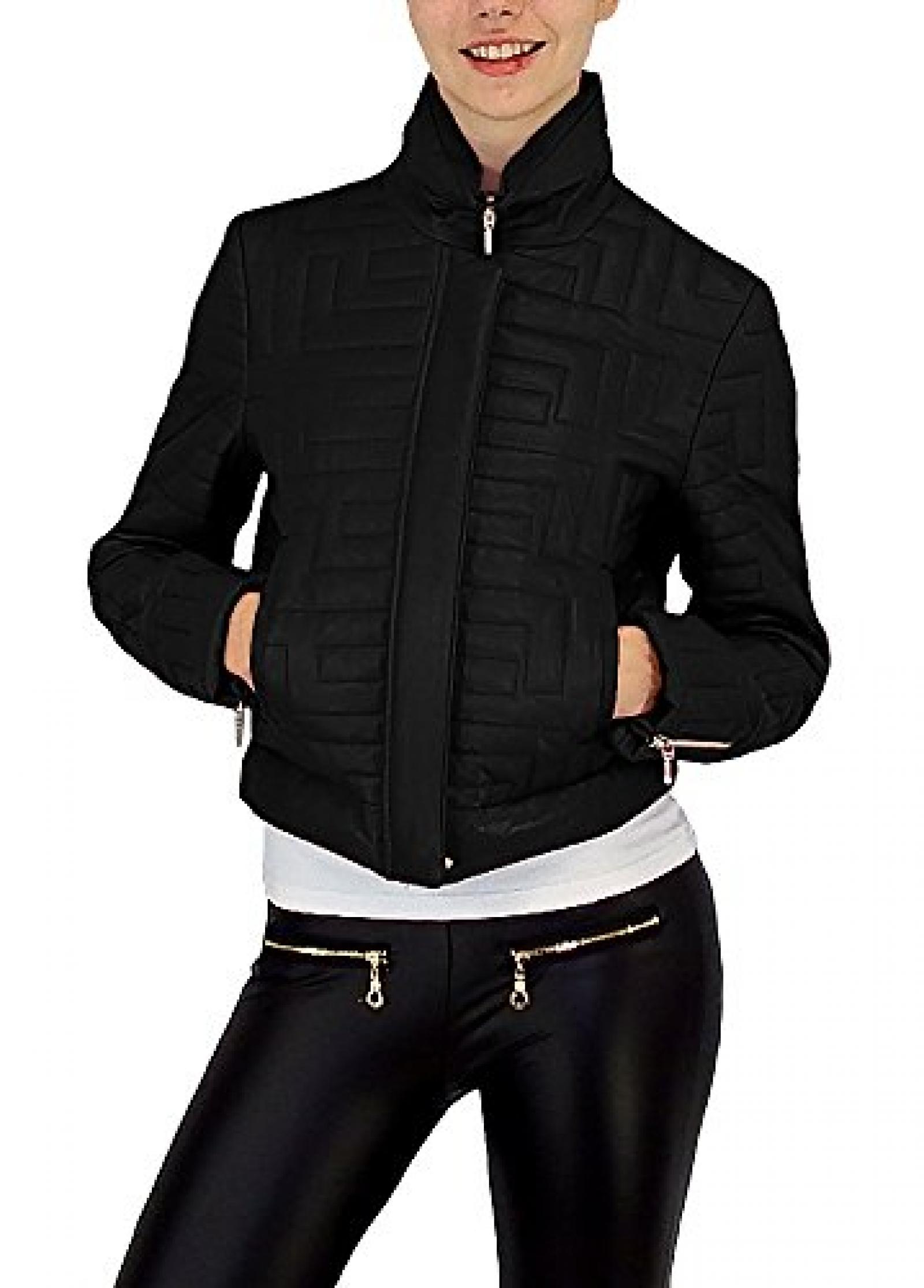 moderne Damen Echte Lederjacke in einem "all over" Stepp-Look und einem trendigen Stehkragen Gr.: S - XXL moderne Damen Echte Lederjacke in einem "all over" Stepp-Look und einem trendigen Stehkragen Gr.: S - XXL